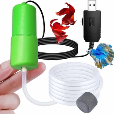 USB traploos instelbare zuurstofpomp met luchtvolume voor aquaria en de visserij, draagbare beluchter voor buiten.