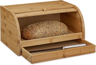 Famanu – Broodtrommel van bamboe met schuifdeksel, behoud van aroma en ruime inhoud voor brood