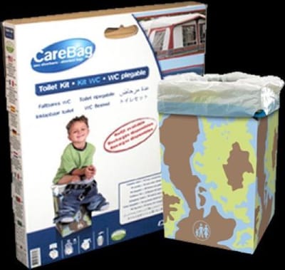 Carebag toilet kit Opvouwbaar toilet compleet met 12 CareBag zakken