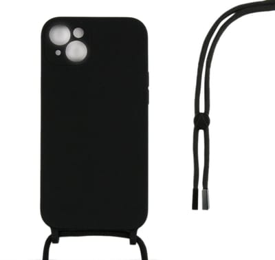 voor iPhone 15 Plus Telefoon Hoesje - Telefoon Telefoon Hoesje met koord - Telefoon Hoesje - Case Black