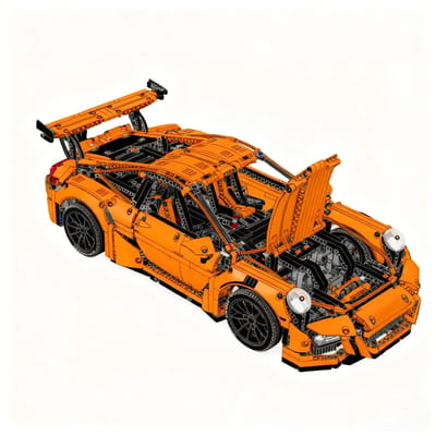 Oranje Superauto 1:8 42056 Bouwstenen 2704 stuks Compatibel met Lego Kerstcadeau voor Volwassenen Kinderen black
