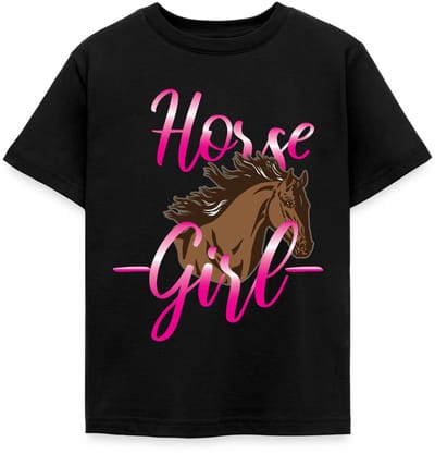 Horse Girl – Paardenmeisje- Paardenliefde In Roze Stijl T-Shirt Kinderen