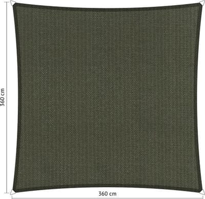 Shadow Comfort® Vierkantige schaduwdoek - UV Bestendig - Zonnedoek - 360 x 360 CM - Deep Grey