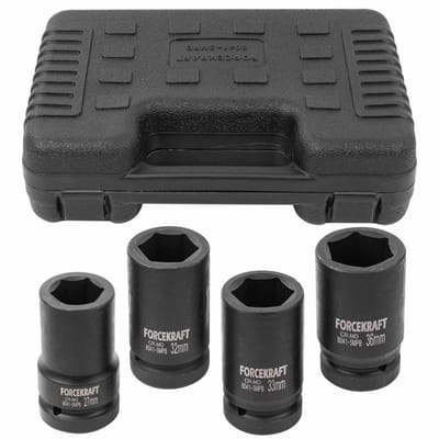 Forcekraft Slagdoppen Set 1" 27-36mm 6-zijdig in Koffer