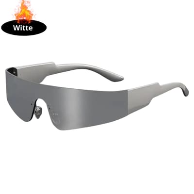Livano - Festival Bril - Rave - Space - Techno - Freaky Glasses - Heren - Dames - Zonnebril - Wit