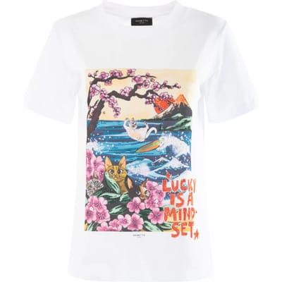 t-shirt met witte vrouw print