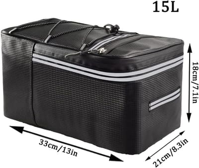 Waterdichte Fietstas voor Bagagedrager - Reflecterende Fietstas voor Outdoor, Fietsvakanties en Pendelen (15 Liter)