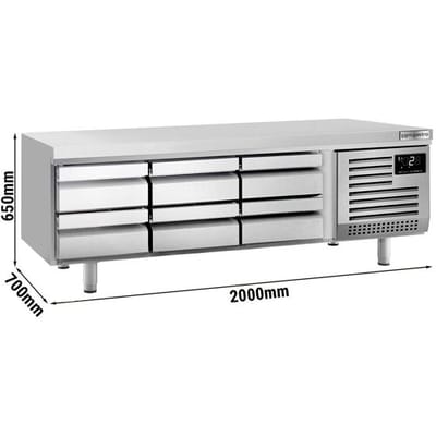 GGM Gastro Kühlunterbau Premium PLUS - 2000mm - 310 Liter - 6 Schubladen Zilver