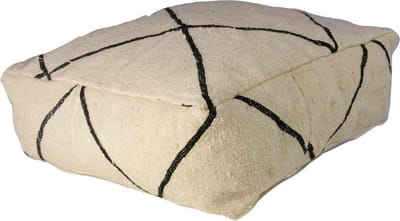 Poufs&Pillows - Vloerkussen Beni Ourain - Stoffen poef 60x60x20cm - Bohemian Vloerkussen - Groot kussen - Ongevuld - Ideaal voor woon-, slaap- en kinderkamer