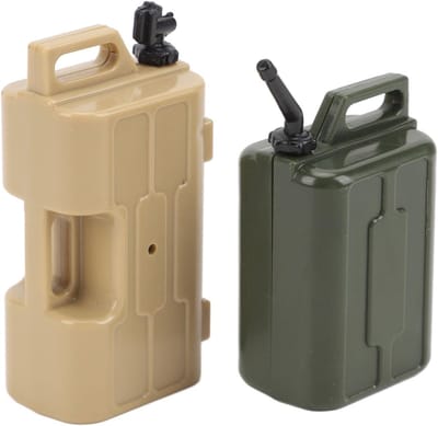 Realistische brandstoftank en jerrycan set 1:10 schaal voor RC crawler, plastic brandstoftank en gascanister accessoires