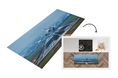 Keukenloper - Loper keuken - Vliegtuig landt in China - 120x50 cm - Keukenloper vinyl