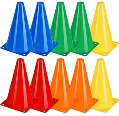 10 Stuks 18 cm Training Pylonen - Onbreekbare Geleidekegels voor Sport en Hondentraining