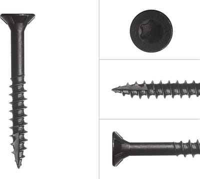 Wovar Zwarte Schroeven Verzinkt 6 x 50 mm Torx 25 met Snijpunt | 50 Stuks | Houtschroeven