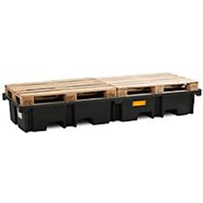 PE palletschacht CEMO 425/4e voor 2 europallets in de lengte, L 2420 x B 880 x H 360 mm, 425 l, voor 4 x 200 l vaten, zonder rooster