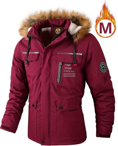 Livano - Verwarmde Jas - Heating Jacket - Thermo Jas - Elektrische Kleding - Jas Met Verwarming - Met Capuchon - Heren - Maat M - Rood - Winter