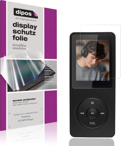 dipos – 4x Beschermfolie geschikt voor Poeloisy Q2 MP3-Player | Krasbestendige & heldere Screenprotector Ultra-Thin