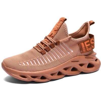 Heren Hardloopschoenen Mesh Gebreid Ademend Anti-Slip Ultralicht Meerkleurige Sneakers Heren Outdoor Joggen Maat 28-48 35 beige