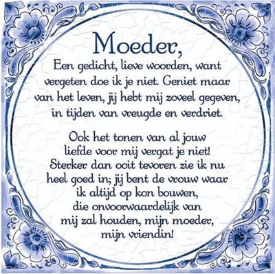 Tegels delfts blauw - Moeder