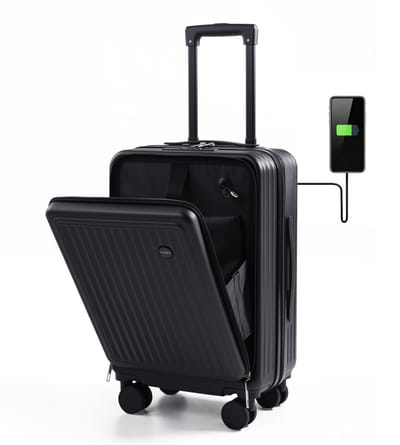 FLY&BYE® Handbagage Koffer Smart Cabin – 36L – Voorvak met Laptopvak – Dubbel TSA Slot – 56x36x23 cm – Zwart