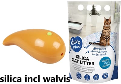 Kattenbakvulling premium silica - 6 x 5 Liter incl - kattenspeeltje - Walvis laser
