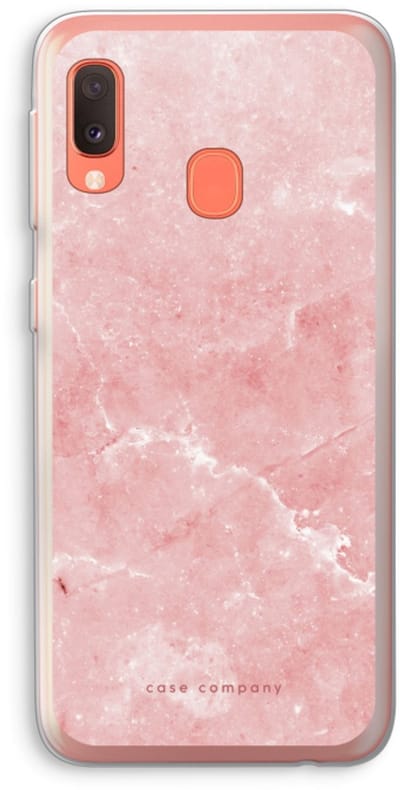 Case Company® - Hoesje geschikt voor Samsung Galaxy A20e hoesje - Roze marmer - Soft Cover Telefoonhoesje - Bescherming aan alle Kanten en Schermrand
