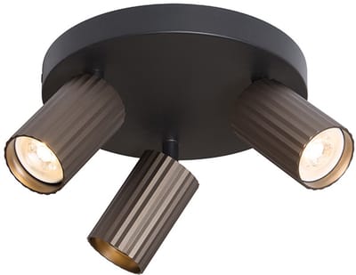 Searchlight Moderne Opbouwspots GU10 Ann 3 Lichtpunten Rond Brons Metaal Slaapkamer Gang/Hal Keuken Dimbaar