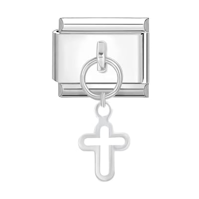 Quiges - Schakel - Bedel - 9mm - charms - Kleurrijk - Kruishanger - Geschikt voor - armband - Schakelarmband - italy bedels armband