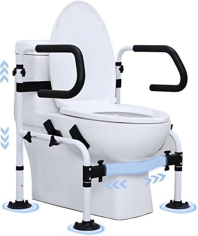 Verstelbare Opstahulp voor Senioren - Antislip Toiletsteun met Zonder Boren