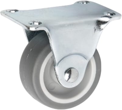 DOMINO ZWENKWIELEN 42MM - Zwarte Rubberen Meubelwielen met Vierkante Montageplaat - Maximale Belasting 15kg