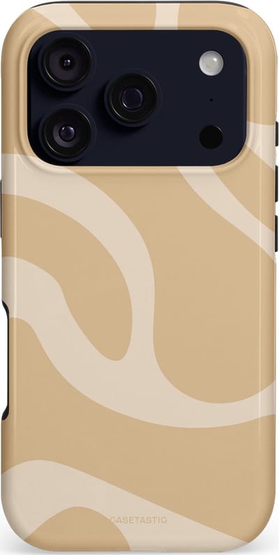 Casetastic hoesje geschikt voor Apple iPhone 17 Pro - MagSafe - Dubbellaagse bescherming - Aesthetic Beige Wave Clean Girl - Fashion Case - Beige