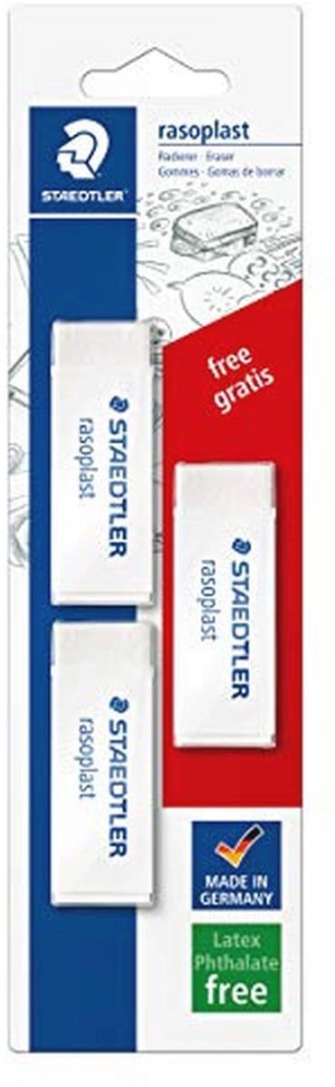 Gum rasoplast - 3 stuks met 1 stuk gratis - ftalaat- en latexvrij - 65 x 13 x 23 mm