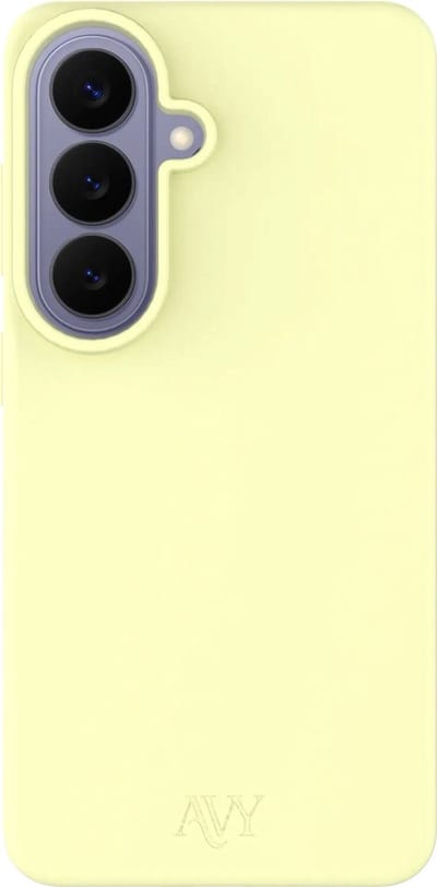 AVY Hoesje geschikt voor Samsung Galaxy S26 | Compatibel met MagSafe | Back Cover | Liquid Silicone | Comfortabel in de Hand | Butter Yellow