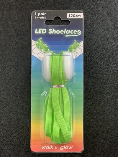 Lichtgevende Nylon Veters - LED - Groen