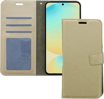Bookcase Geschikt voor: Samsung Galaxy A56 Goud - portemonnee hoesje - ZT Accessoires