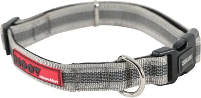ZOLUX Moov Halsband / Hondenhalsband - Nylon - Neopreen binnenvoering - Grijs - Reflecterend - Breedte: 20 mm - Nekomtrek: 36 - 47 cm (GELIEVE ALVORENS BESTELLEN OPMETEN)