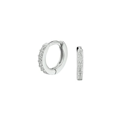 Glams klapoorringen zirkonia - 9.2 mm - Zilver
