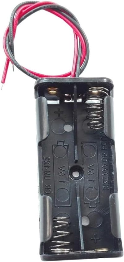 Batterijhouder AAA - Batterijbox Houder - Elektronica Voeden - Met Draadconnector - 6 Stuks - Zwart