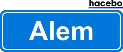 Hacebo - Plaatsnaam Sticker - 29x10 CM - Alem sticker - Verkeersborden sticker - grappige cadeaus - Alem