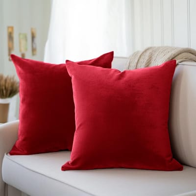 Allecto - Velvet Kussenhoezen - Decoratieve Kussenhoezen - Zacht en Glad - Rood - Kussenhoes Set 2 Stuks - Geschikt voor Bank en Stoel