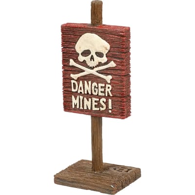 Aqua Della - Aquariumdecoratie - Vissen - Waarschuwingsbord - Danger Mines 4x3,2x10,1cm - 1st