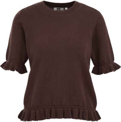 WE Fashion Dames gebreide trui met ruches