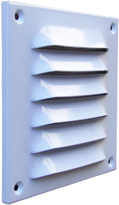 Ventilatierooster Aluminium - Ontluchtingsrooster - Ventilatie Inbouw - Inclusief Insectenwering - 230 x 170 mm - Wit