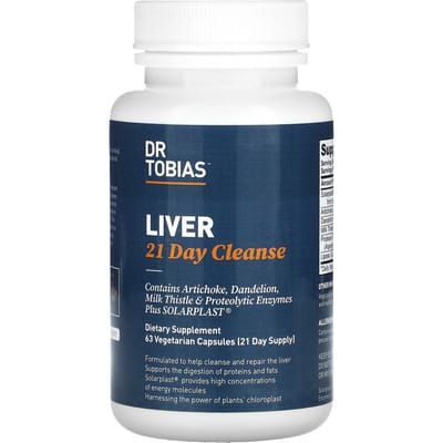 Dr. Tobias, Lever 21 Dagen Detox Supplement, 63 Plantaardige Capsules