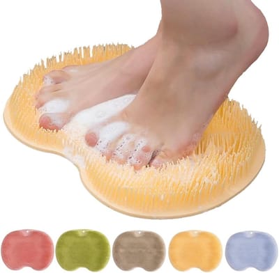 Douchevoetenscrub Mat - Met Anti-Slip Zuignappen - Exfoliërende Massage voor Hiel en Voetrug - Muurmontage voor Mannen en Vrouwen