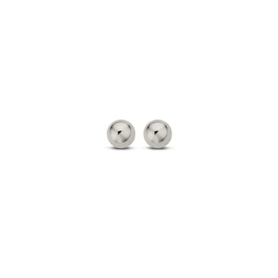 New Bling 9NBG-0432 - Witgouden Oorbellen - 14K - Bolletje - Zirkonia - 3mm