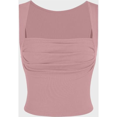 Gerimpelde Blouse met Vierkante Hals