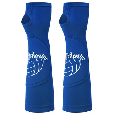 1 paar volleybal arm mouw handschoenen onderarm compressie test training basketbal pols ondersteuning brace beschermer sport arm guard L-XL blauw