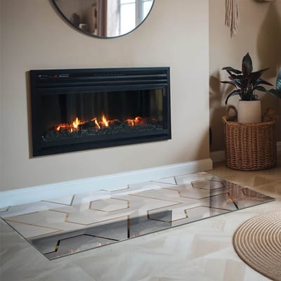 Coloray Vloerplaat Houtkachel - Vloerplaat voor Houtkachel - 140 cm x 70 cm - Vloerplaat Open Haard - Wit Vloerplaat Kachel - Onderplaat Voor Houtkachel - Plaat voor Onder Kachel - Kachel Vloerplaat - Verwarmingsaccessoires