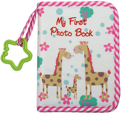 Baby Fotoalbum - Album van zachte stof - Eerste fotoalbum voor pasgeborenen - Baby Foto's - Groeialbum voor baby's - Herinneringsalbum - Roze - 18 x 14 cm