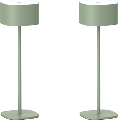 Luxus Europe - Tafellamp Milos - Set van 2 Oudgroen - Draadloze Tafellamp Binnen & Buiten - Oplaadbaar - USB-C - Dimbaar - Warm Wit - Waterbestendig